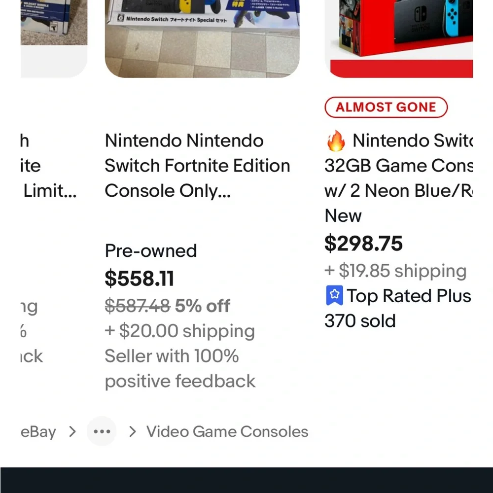 Nintendo Switch Fortnite Edition - Black, Blue, and Red - Picture 10 of 11